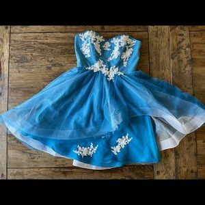 Disney Alfred Angelo Fairy Tale Weddings Bermuda Blue Royal Maidens Dress US 10